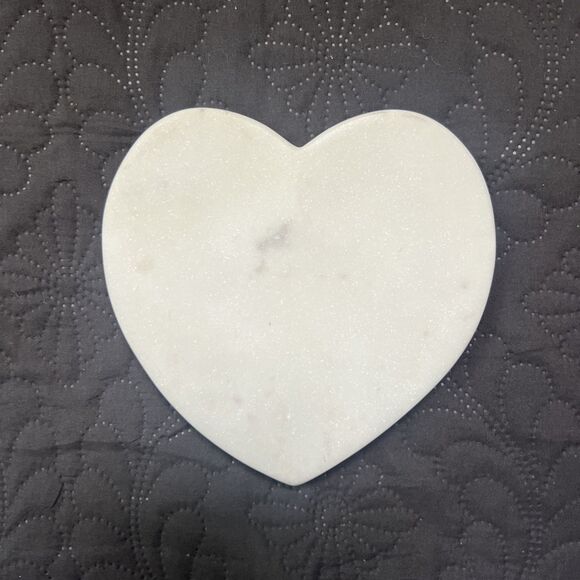 Heart Paper Weight White Love Heart Marble Stone Heart Coaster Home Accent Decor - Picture 1 of 4
